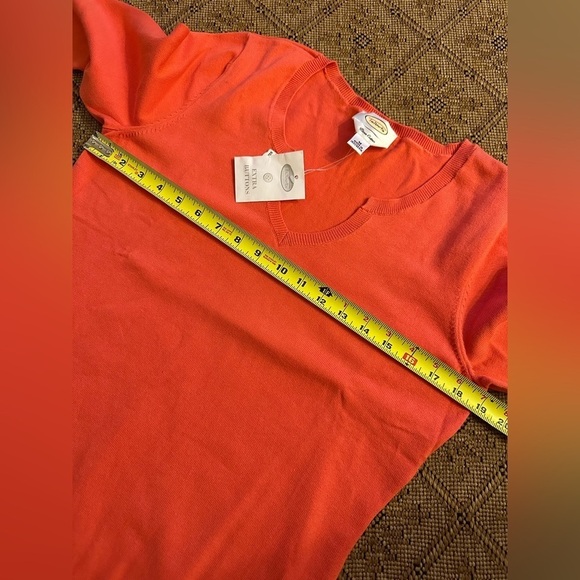 Talbots Pima Cotton Coral Sweater Size Medium NWT - Picture 5 of 8